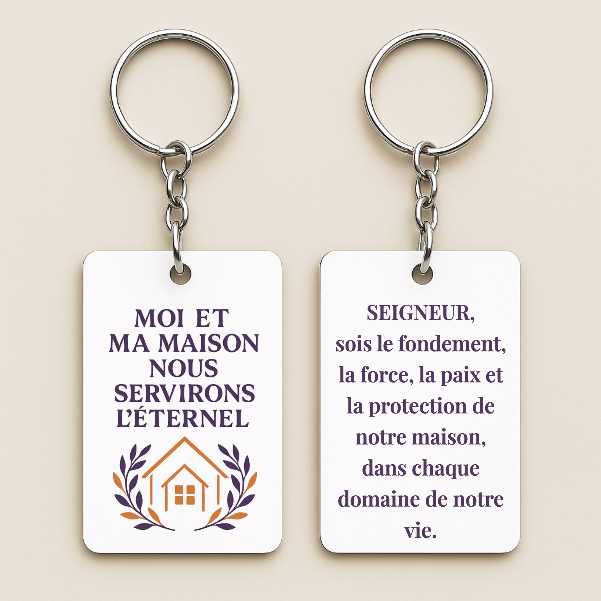 Porte-clé - Moi et ma maison - beige