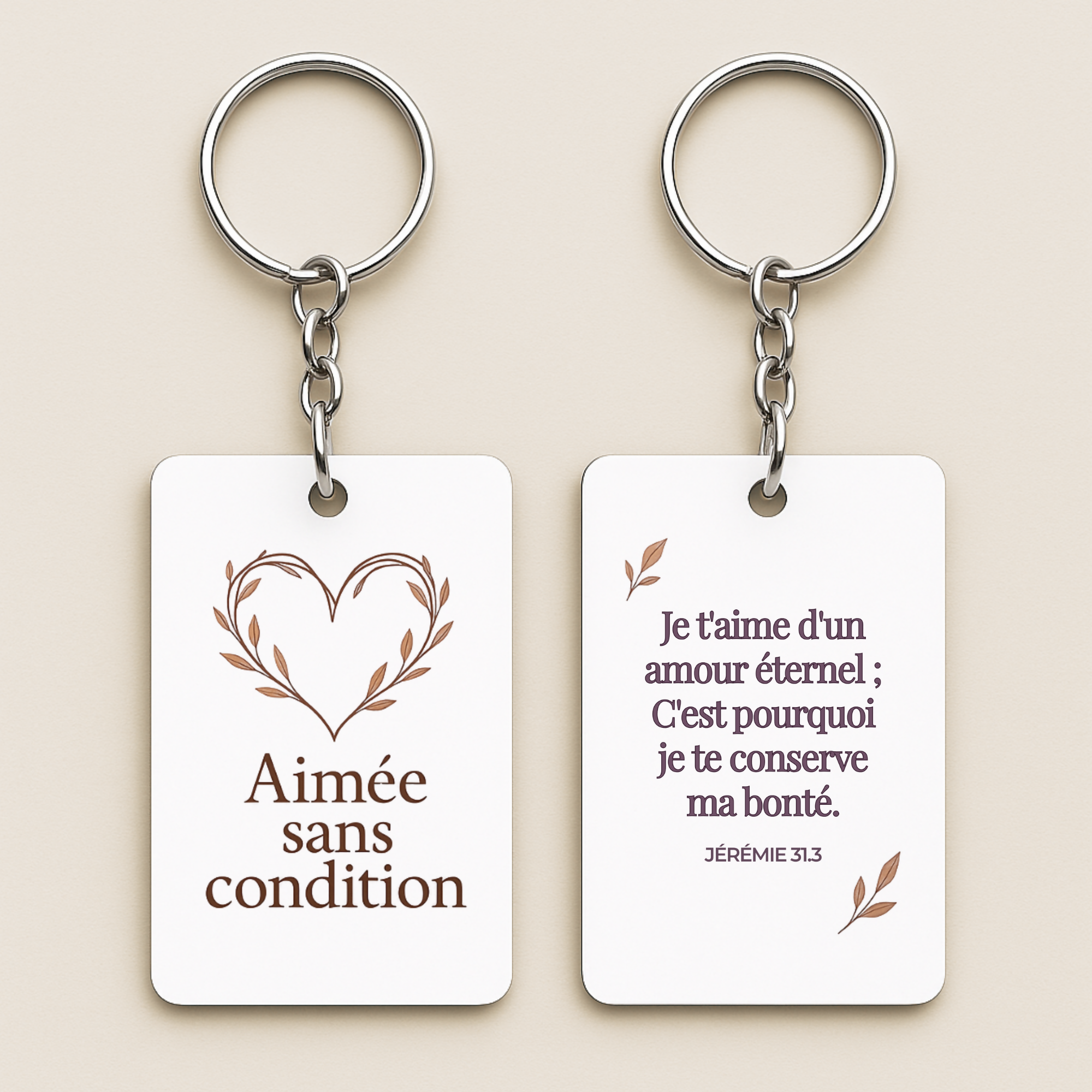 Porte-clé - Aimée sans condition - beige