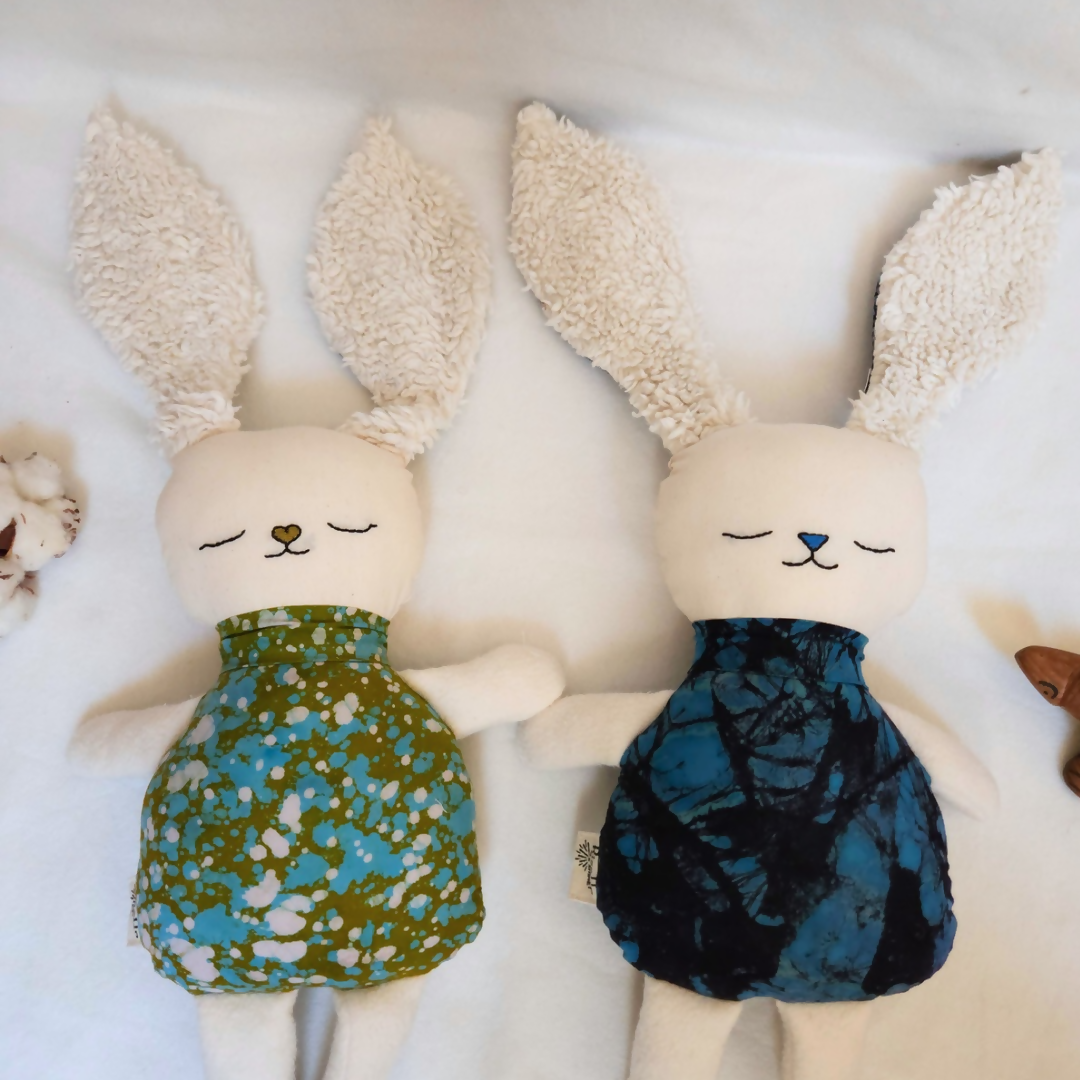 Lapidou - doudou lapin en tissu batik africain et coton bio 3