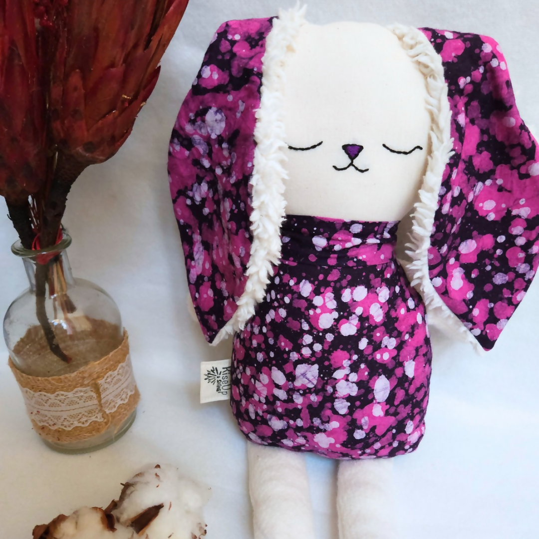 Lapidou - doudou lapin en tissu batik africain et coton bio 4