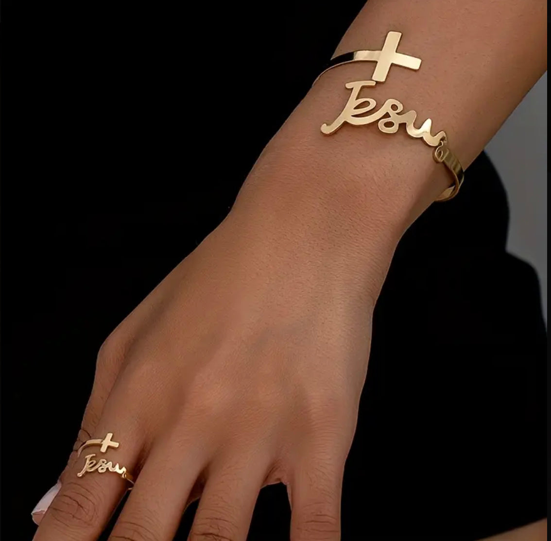 Coffret Ultime – Ensemble Bague & Bracelet à Lettres Ouvertes (Plaqué Or 14K)